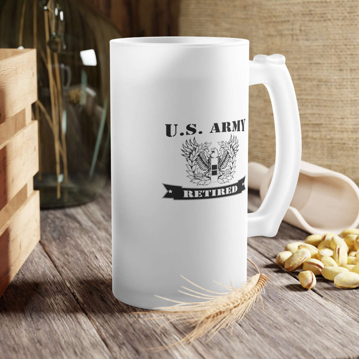 Army Chief Warrant Officer 2 (CW2) Retied Eagle Rising (New Design) Ribbon Frosted Beer Mug