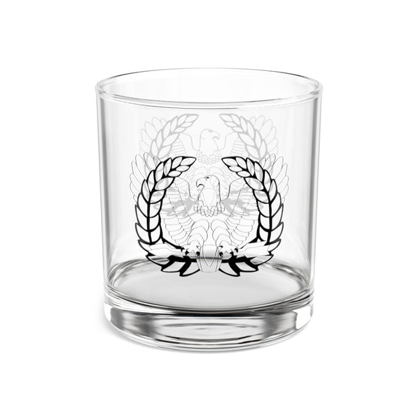 Army Warrant Officer Eagle Rising Whiskey Glass, 10oz