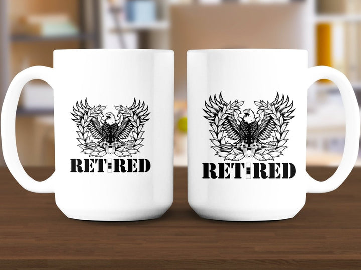 Army Chief Warrant Officer 2 (CW2) Eagle Rising (New Version) Retired Coffee Mug Black graphic on front - ChiefsLab