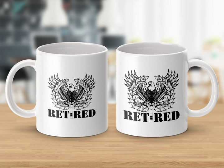 Army Chief Warrant Officer 2 (CW2) Eagle Rising (New Version) Retired Coffee Mug Black graphic on front - ChiefsLab