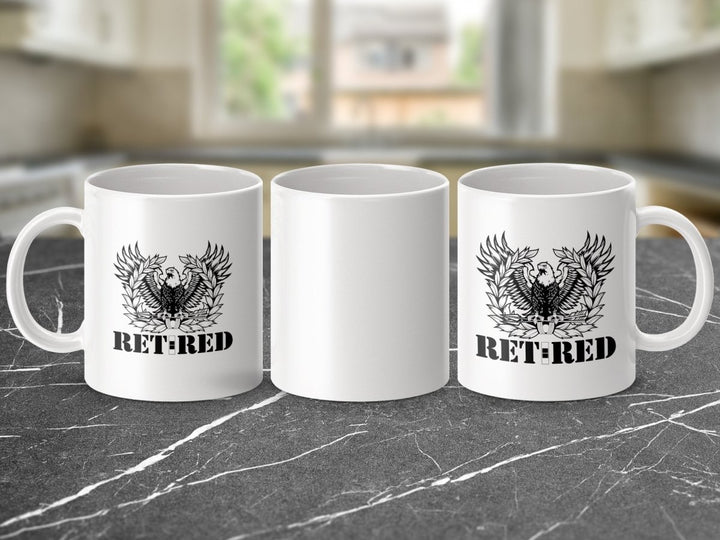 Army Chief Warrant Officer 2 (CW2) Eagle Rising (New Version) Retired Coffee Mug Black graphic on front - ChiefsLab