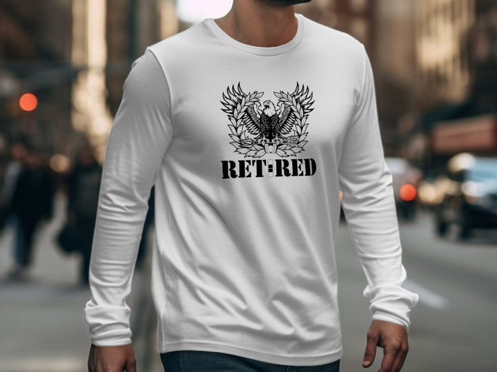 Army Chief Warrant Officer 2 (CW2) Eagle Rising (New Version) Retired Long Sleeve T-Shirt Black graphic on front - ChiefsLab